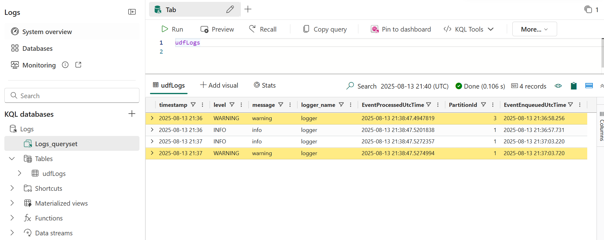 KQL Output