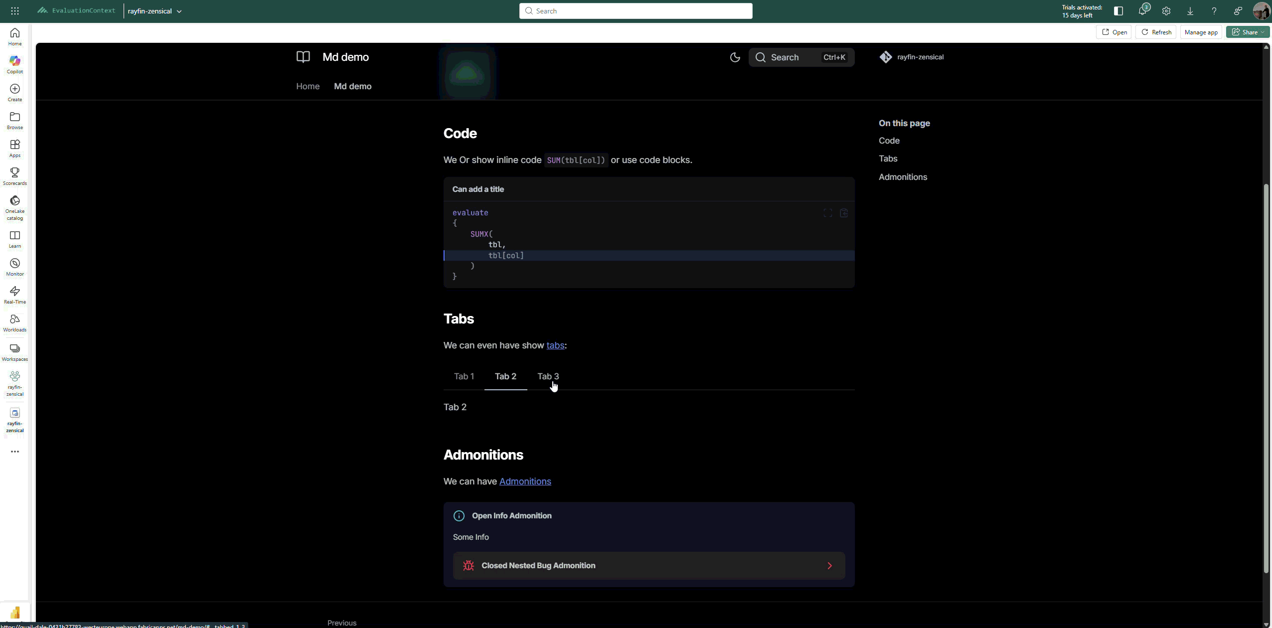Fabric App Documentation Site